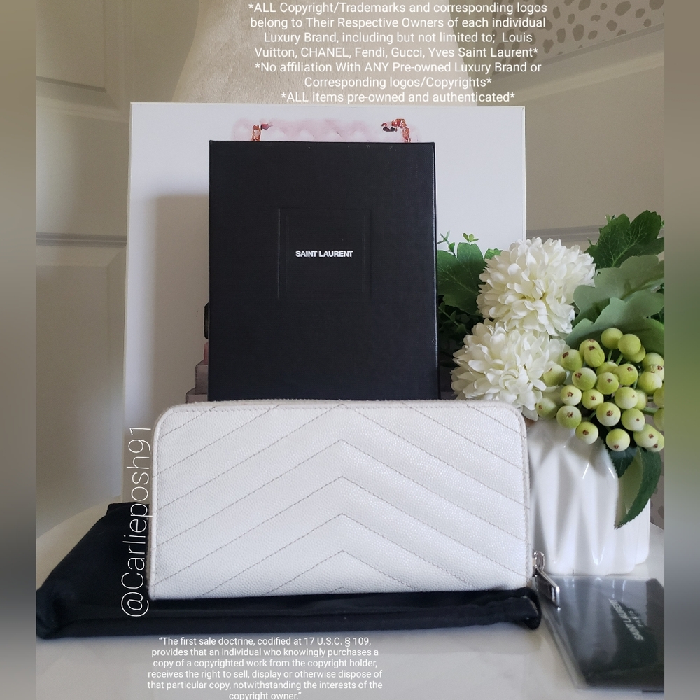*SOLD* Authentic Pre-owned Yves Saint Laurent Grain De Poudre Zip Long Wallet - Picture 3 of 15